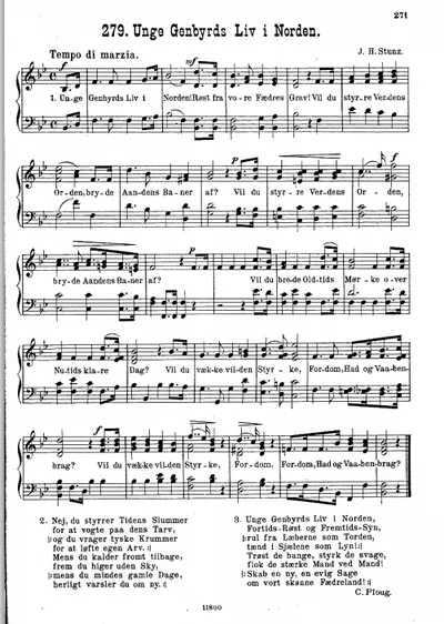 Sheet music: Unge Genbyrds Liv i Norden, No. 279