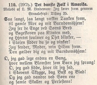 Song page from Sangbog: Så langt, så langt / Det danske Folk i Amerika
