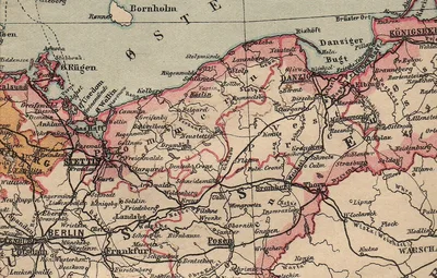 Map of Pomerania/East Prussia: Stettin, Danzig, Königsberg area