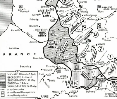 Map of Peter's area, marts-april 1918